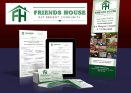 Friends House: Branding, collateral, & display graphics