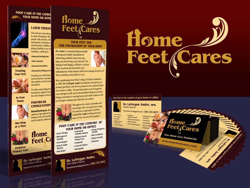 Home Feet Cares: Branding, rack cards & business cards